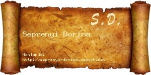 Seprenyi Dorina névjegykártya